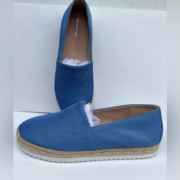 Stuart Weitzman Women Size 10.5 Slip on Espadrille Blue Shoe New - Picture 1 of 7